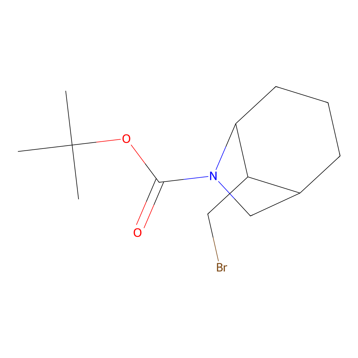 Tert-butyl 8-(bromomethyl)-6-azabicyclo[3.2.1]octane-6-carboxylate molecular structure, CAS 2241130-94-7