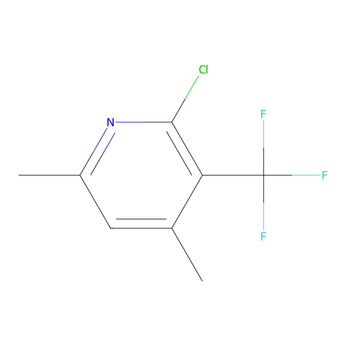 2-Chloro-4,6-dimethyl-3-(trifluoromethyl)pyridine molecular structure, CAS 2241131-03-1