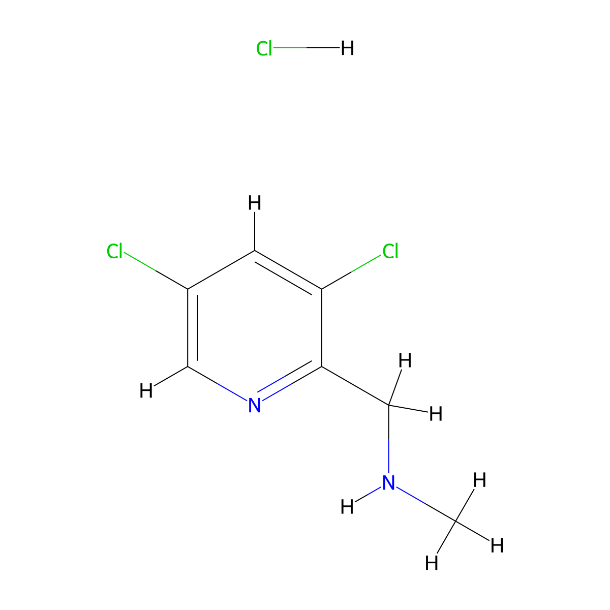 [(3,5-Dichloropyridin-2-yl)methyl](methyl)amine hydrochloride molecular structure, CAS 2241131-09-7