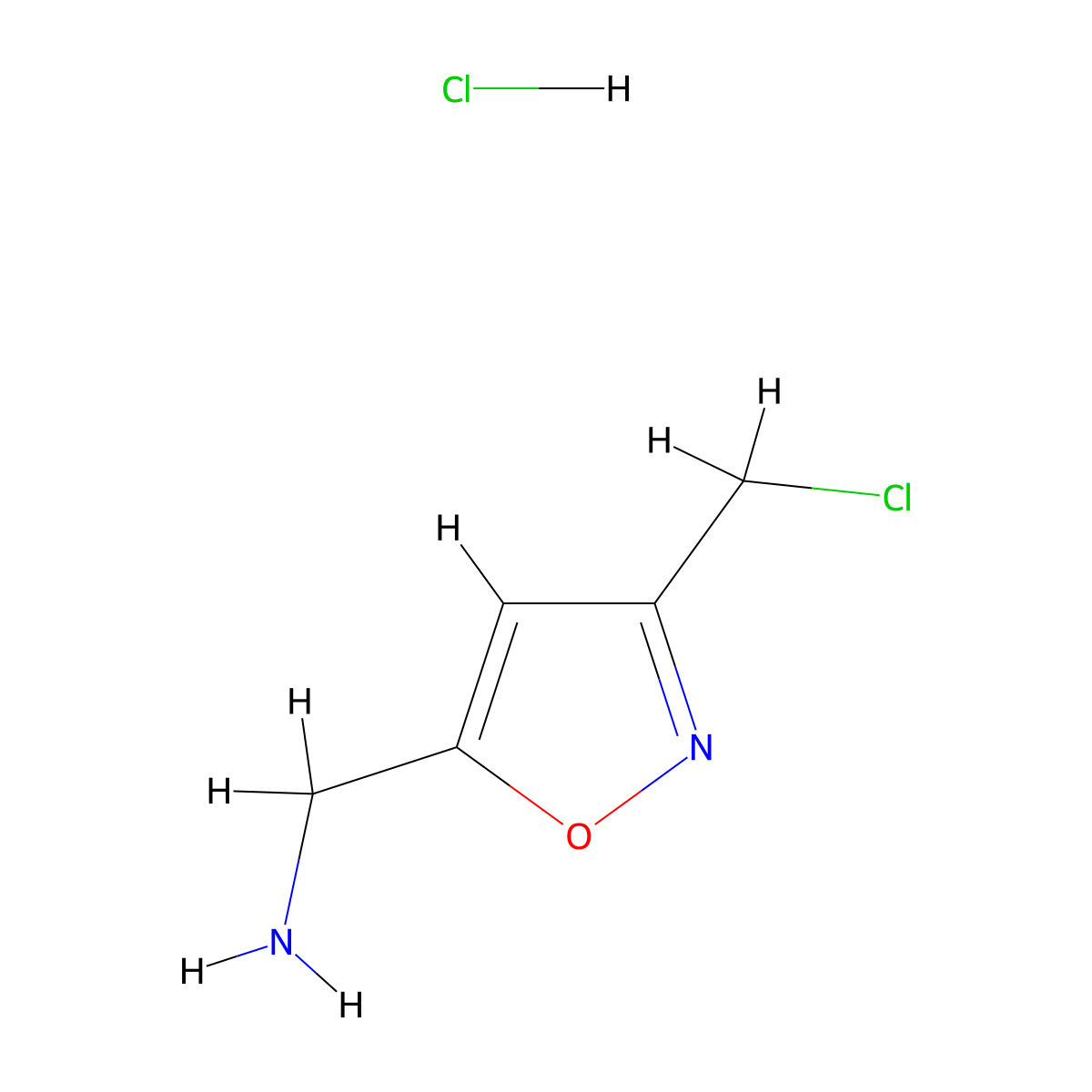 (3-(Chloromethyl)-1,2-oxazol-5-yl)methanamine hydrochloride molecular structure, CAS 2241131-10-0