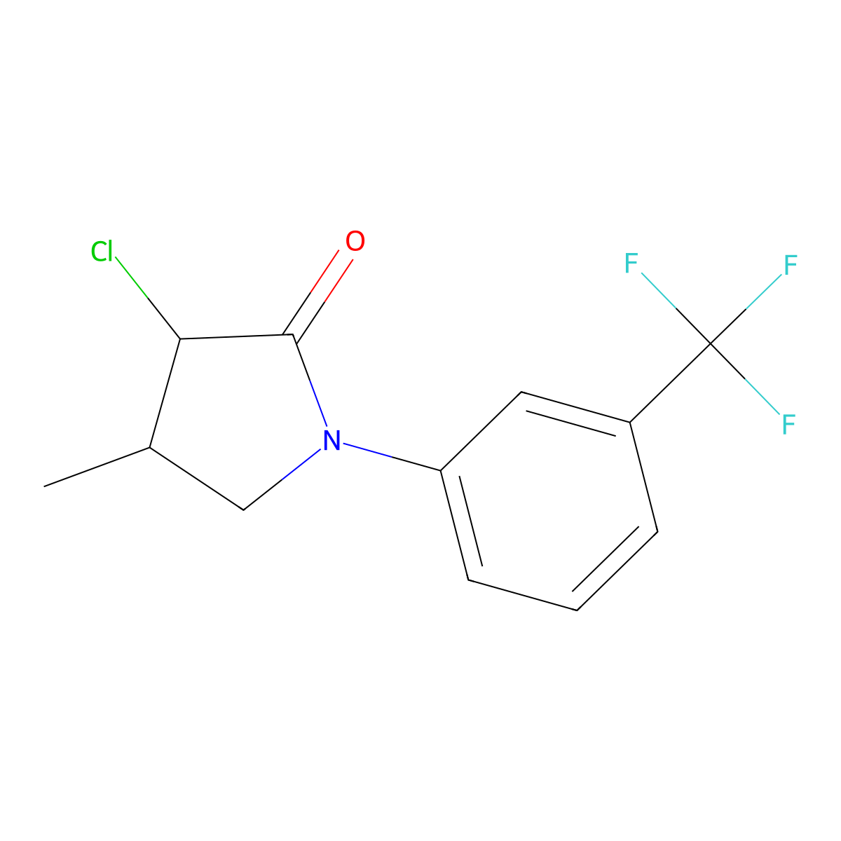 3-Chloro-4-methyl-1-[3-(trifluoromethyl)phenyl]pyrrolidin-2-one molecular structure, CAS 2241131-12-2