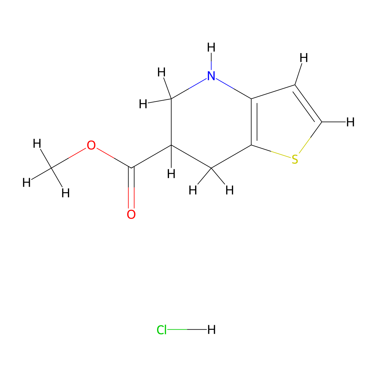 Methyl 4h,5h,6h,7h-thieno[3,2-b]pyridine-6-carboxylate hydrochloride molecular structure, CAS 2241131-14-4