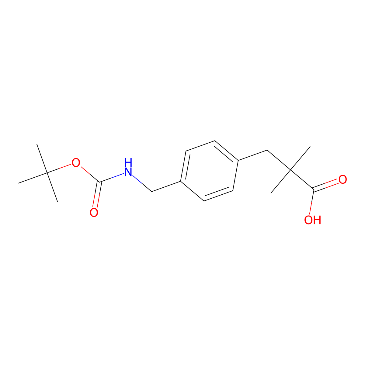 3-[4-({[(Tert-butoxy)carbonyl]amino}methyl)phenyl]-2,2-dimethylpropanoic acid molecular structure, CAS 2241131-18-8