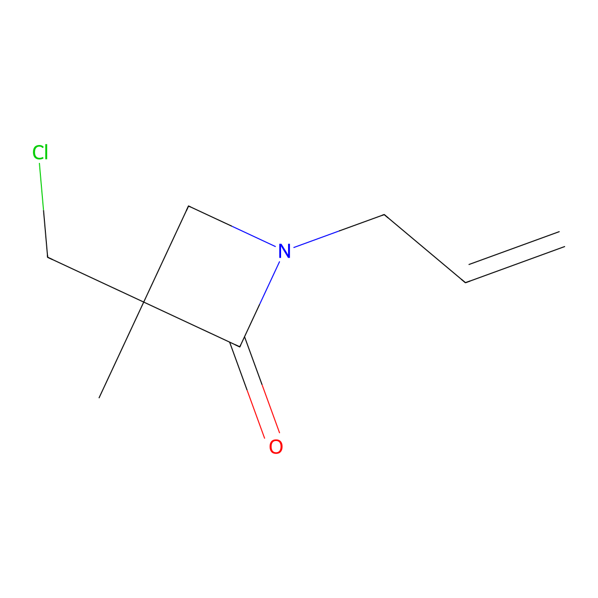 3-(Chloromethyl)-3-methyl-1-(prop-2-en-1-yl)azetidin-2-one molecular structure, CAS 2241131-23-5