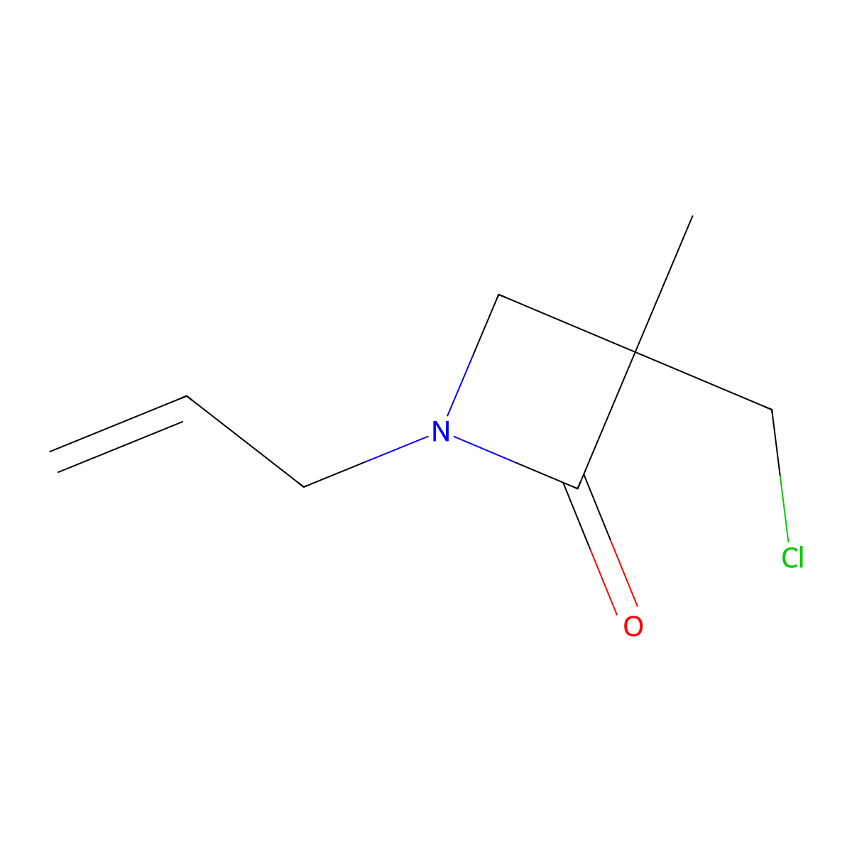 3-(Chloromethyl)-3-methyl-1-(prop-2-en-1-yl)azetidin-2-one molecular structure, CAS 2241131-23-5