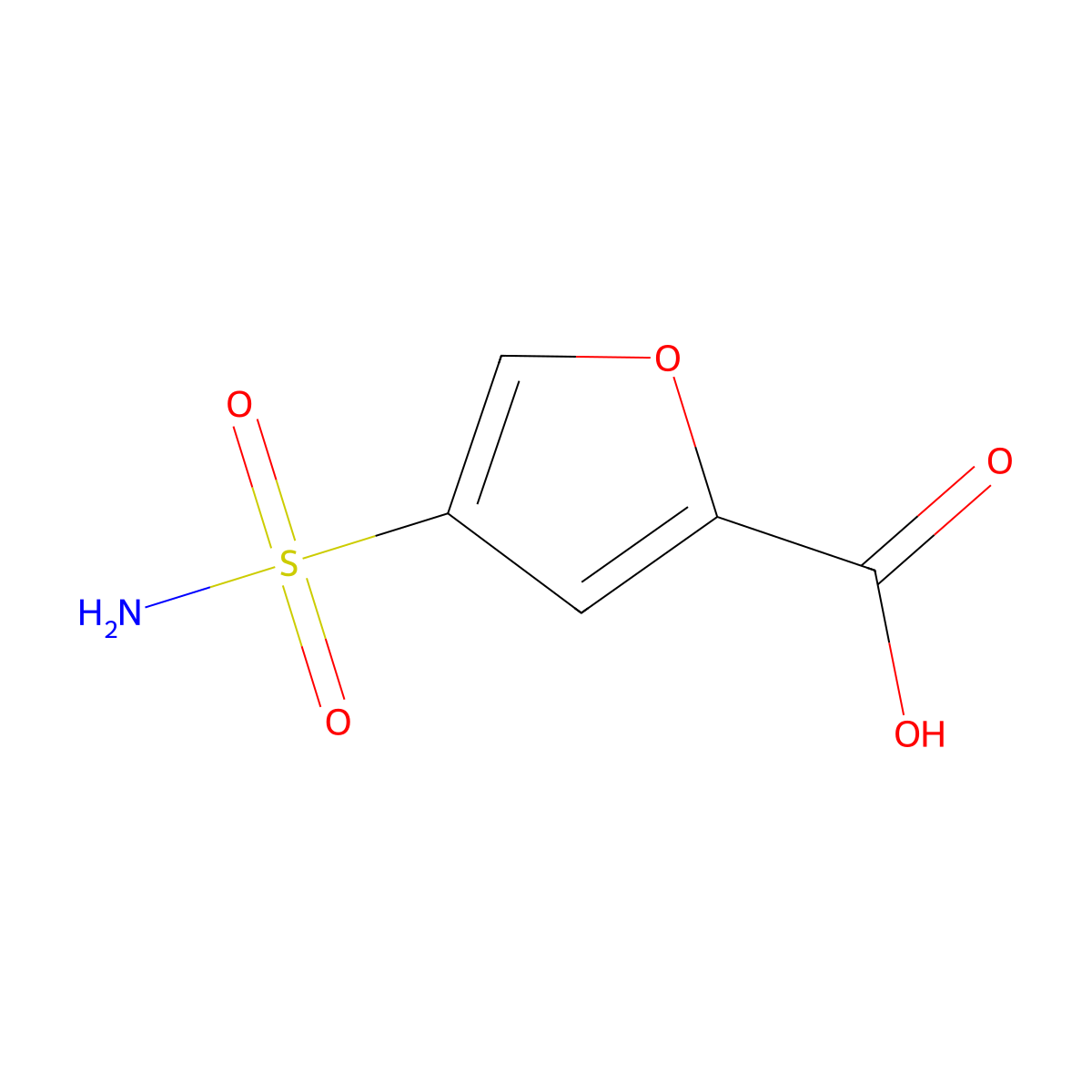 4-Sulfamoylfuran-2-carboxylic acid molecular structure, CAS 2241131-29-1