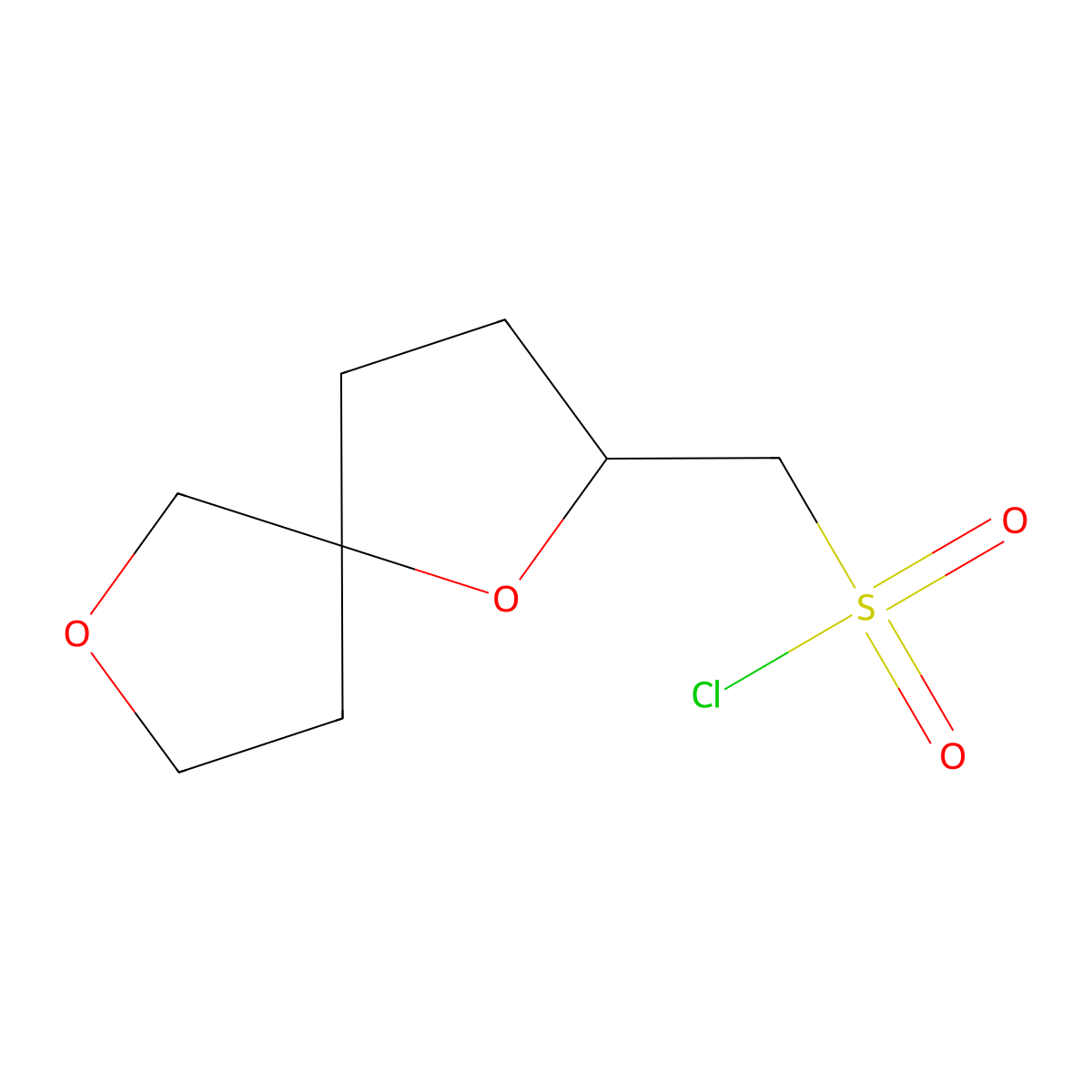 (1,7-Dioxaspiro[4.4]nonan-2-yl)methanesulfonyl chloride molecular structure, CAS 2241131-30-4