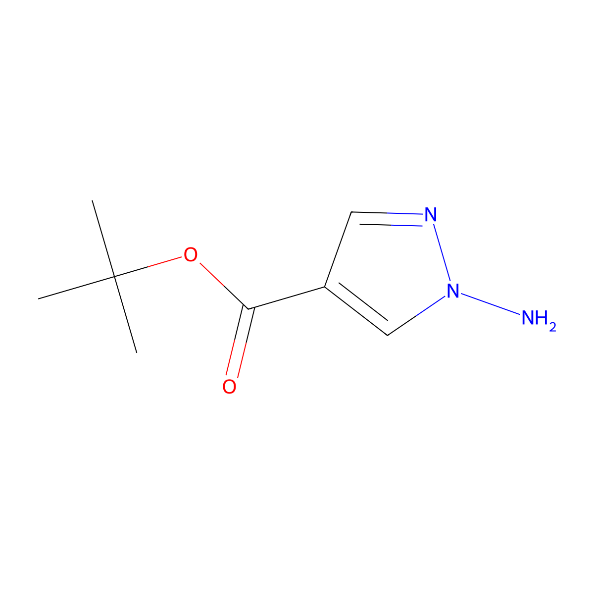 tert-butyl 1-amino-1H-pyrazole-4-carboxylate molecular structure, CAS 2241131-32-6