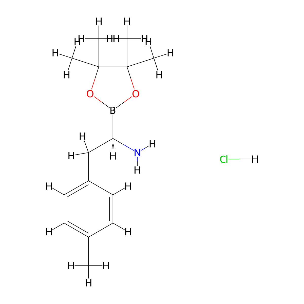 (R)-1-(4,4,5,5-Tetramethyl-1,3,2-dioxaborolan-2-yl)-2-(p-tolyl)ethan-1-amine hydrochloride molecular structure, CAS 2241137-60-8