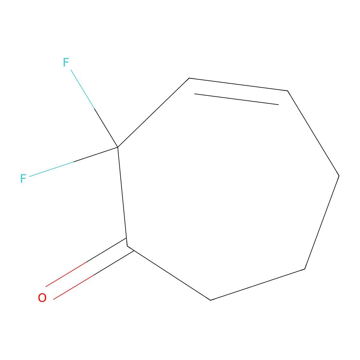 2,2-Difluorocyclohept-3-en-1-one molecular structure, CAS 2241138-05-4