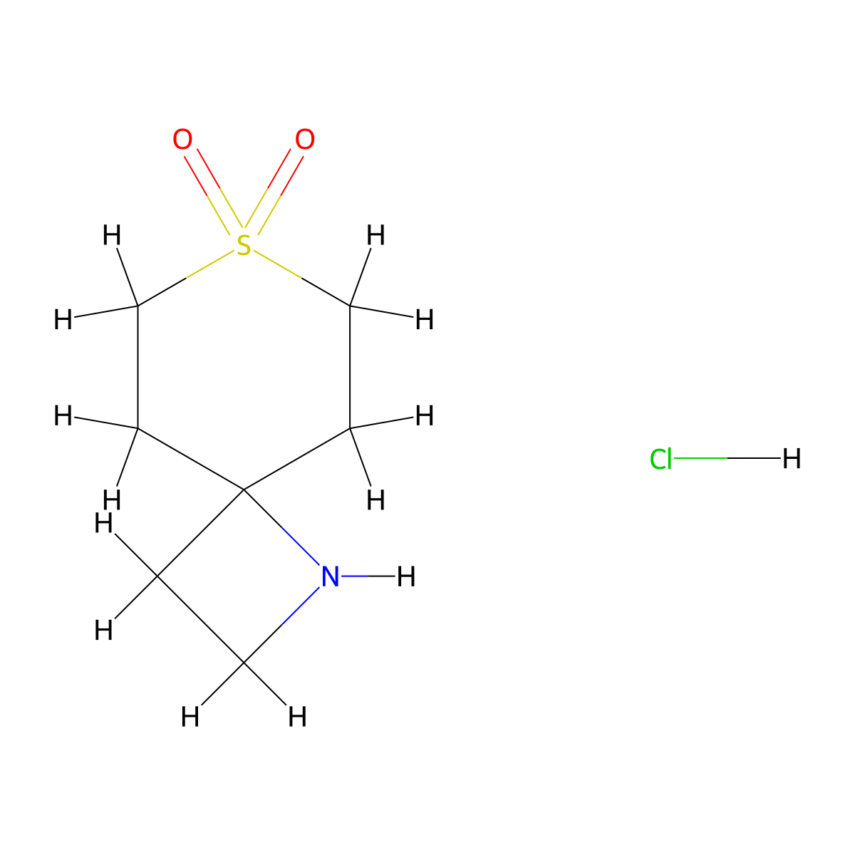 7Lambda6-thia-1-azaspiro(3.5)nonane-7,7-dione hydrochloride molecular structure, CAS 2241138-09-8