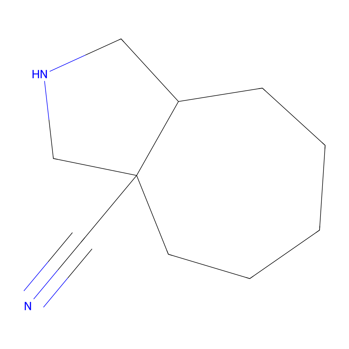 Decahydrocyclohepta[c]pyrrole-3a-carbonitrile molecular structure, CAS 2241138-19-0