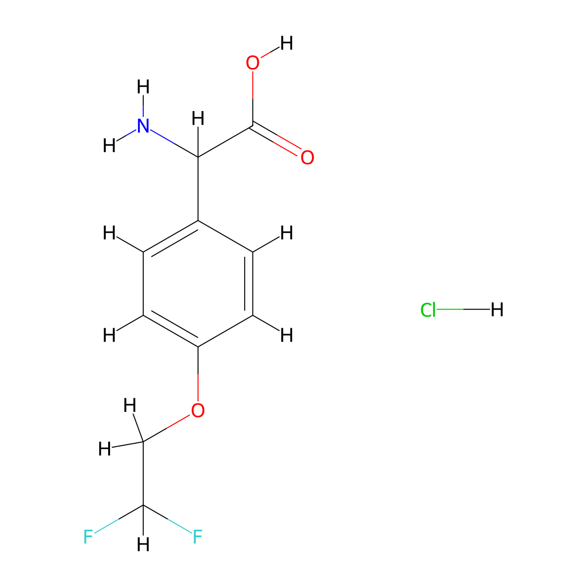 2-Amino-2-[4-(2,2-difluoroethoxy)phenyl]acetic acid hydrochloride molecular structure, CAS 2241138-24-7