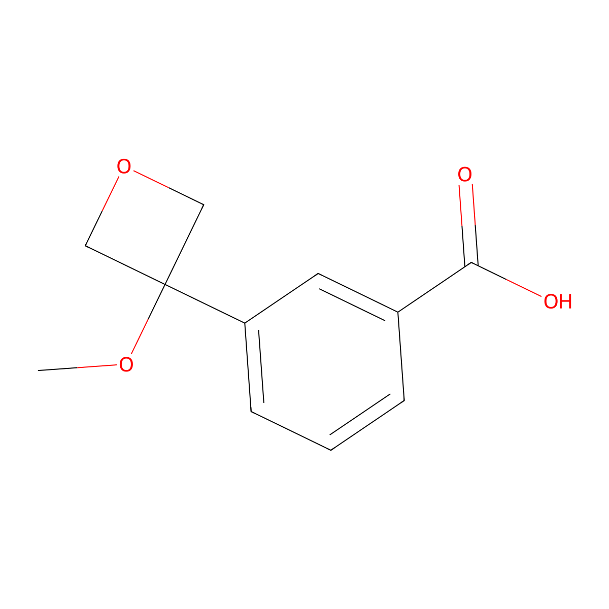 3-(3-Methoxyoxetan-3-yl)benzoic acid molecular structure, CAS 2241138-30-5