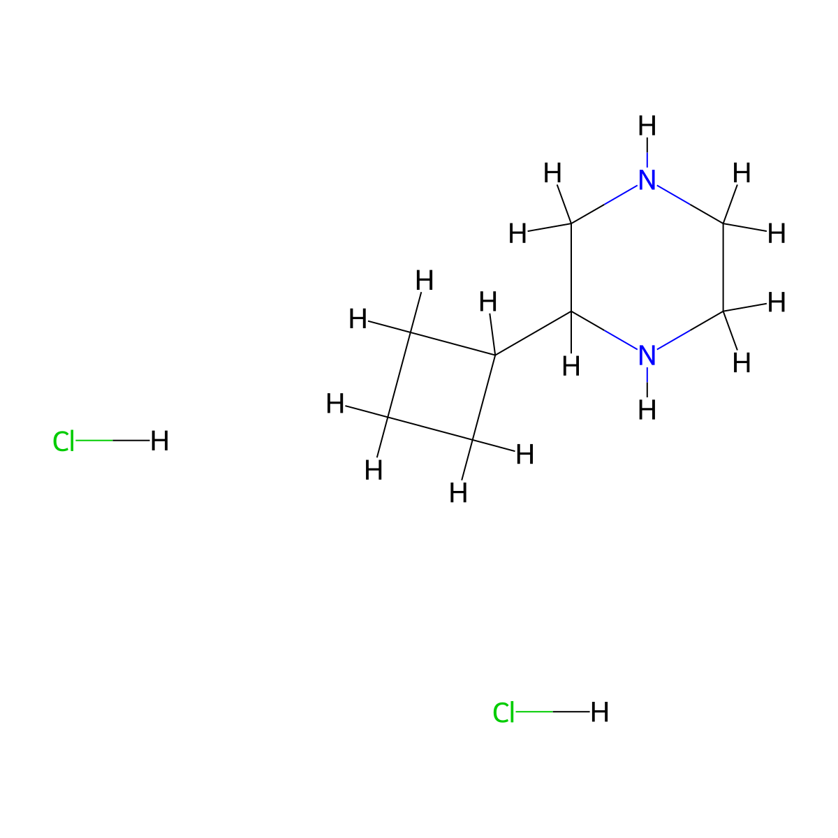 2-Cyclobutylpiperazine dihydrochloride molecular structure, CAS 2241138-50-9