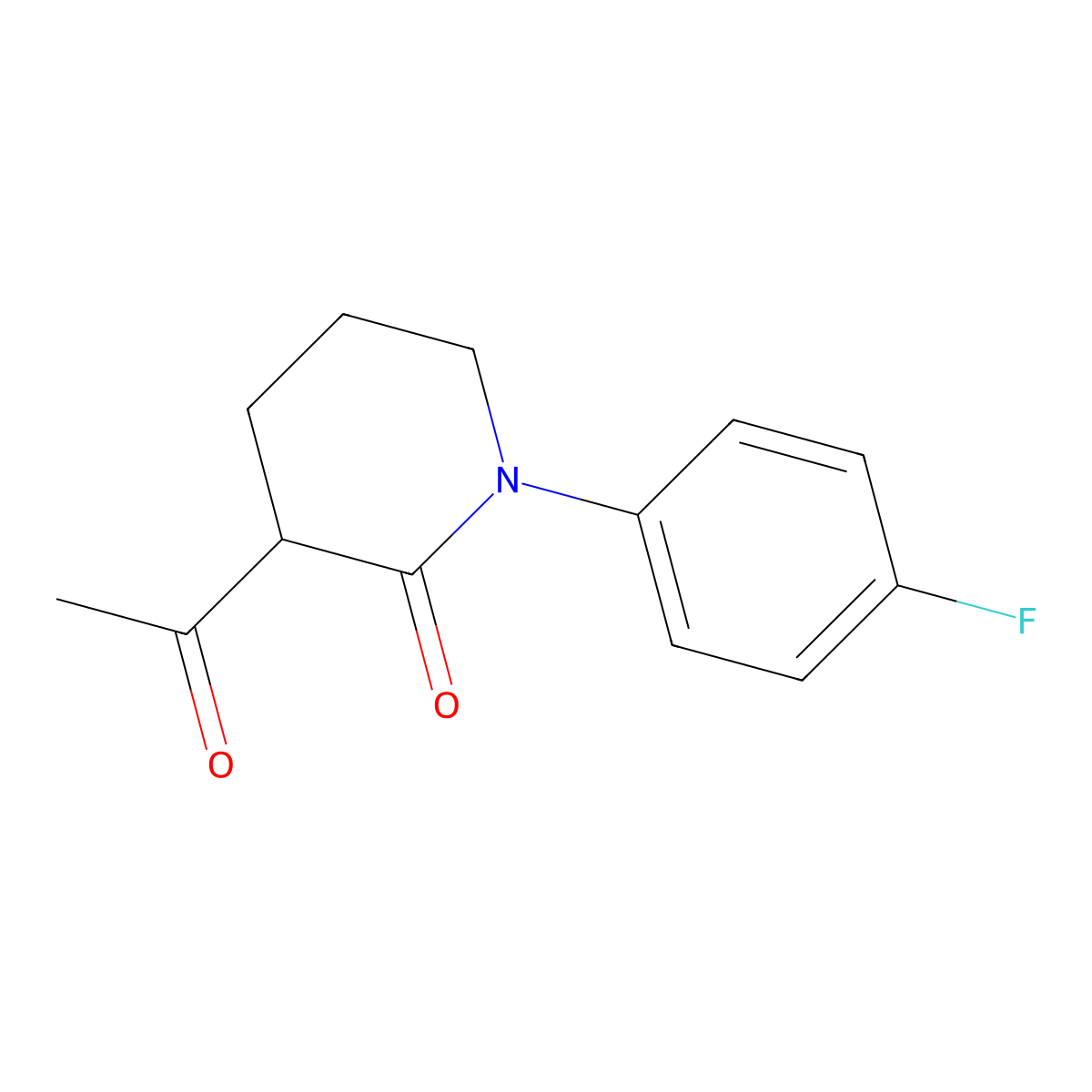 3-Acetyl-1-(4-fluorophenyl)piperidin-2-one molecular structure, CAS 2241138-68-9