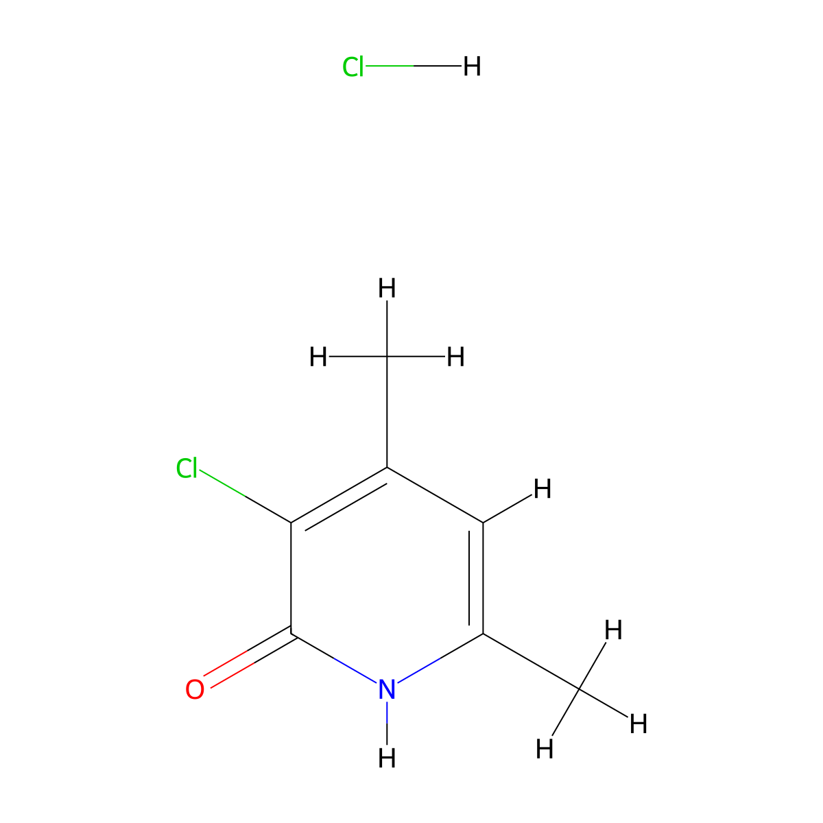 3-Chloro-4,6-dimethylpyridin-2-ol hydrochloride molecular structure, CAS 2241138-73-6