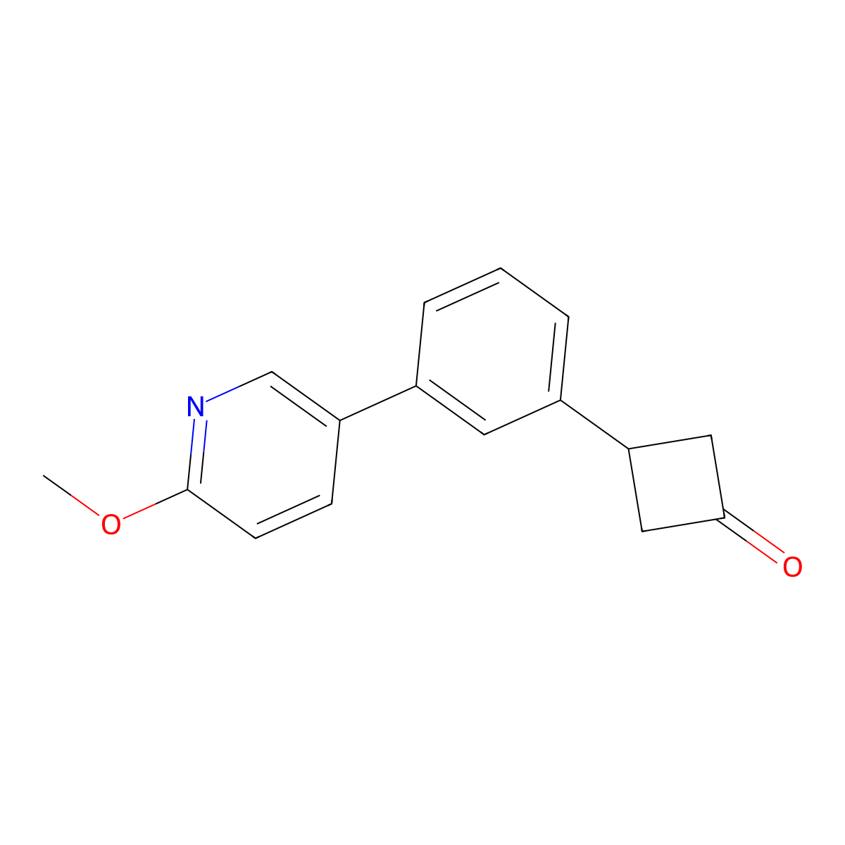 3-[3-(6-Methoxypyridin-3-yl)phenyl]cyclobutan-1-one molecular structure, CAS 2241138-82-7