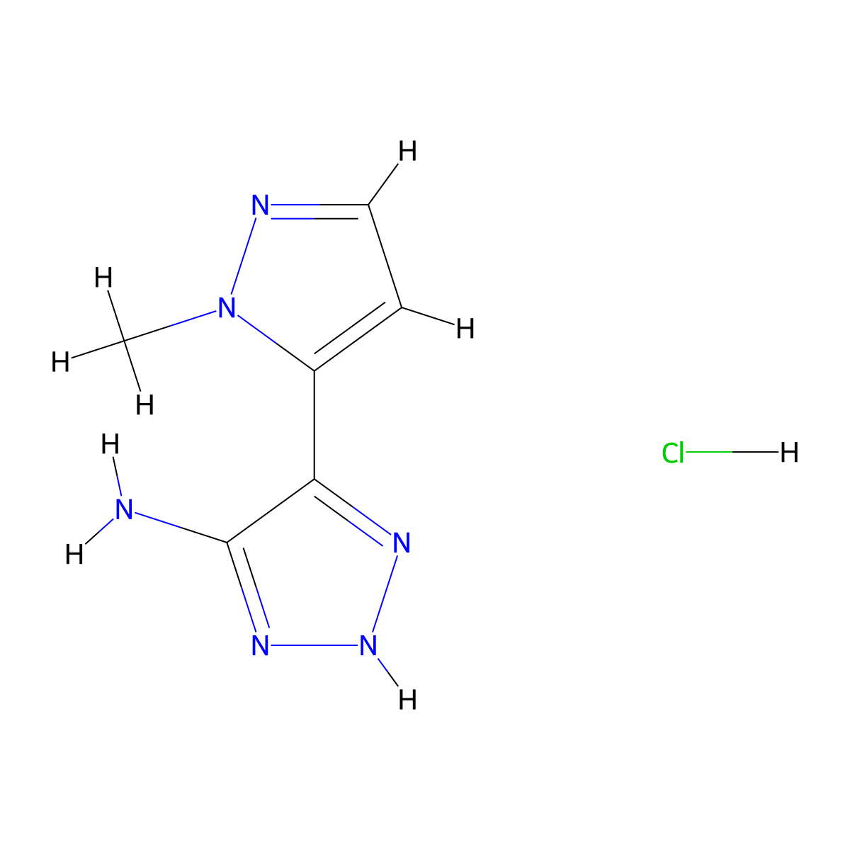 5-(1-methyl-1H-pyrazol-5-yl)-1H-1,2,3-triazol-4-amine hydrochloride molecular structure, CAS 2241138-83-8