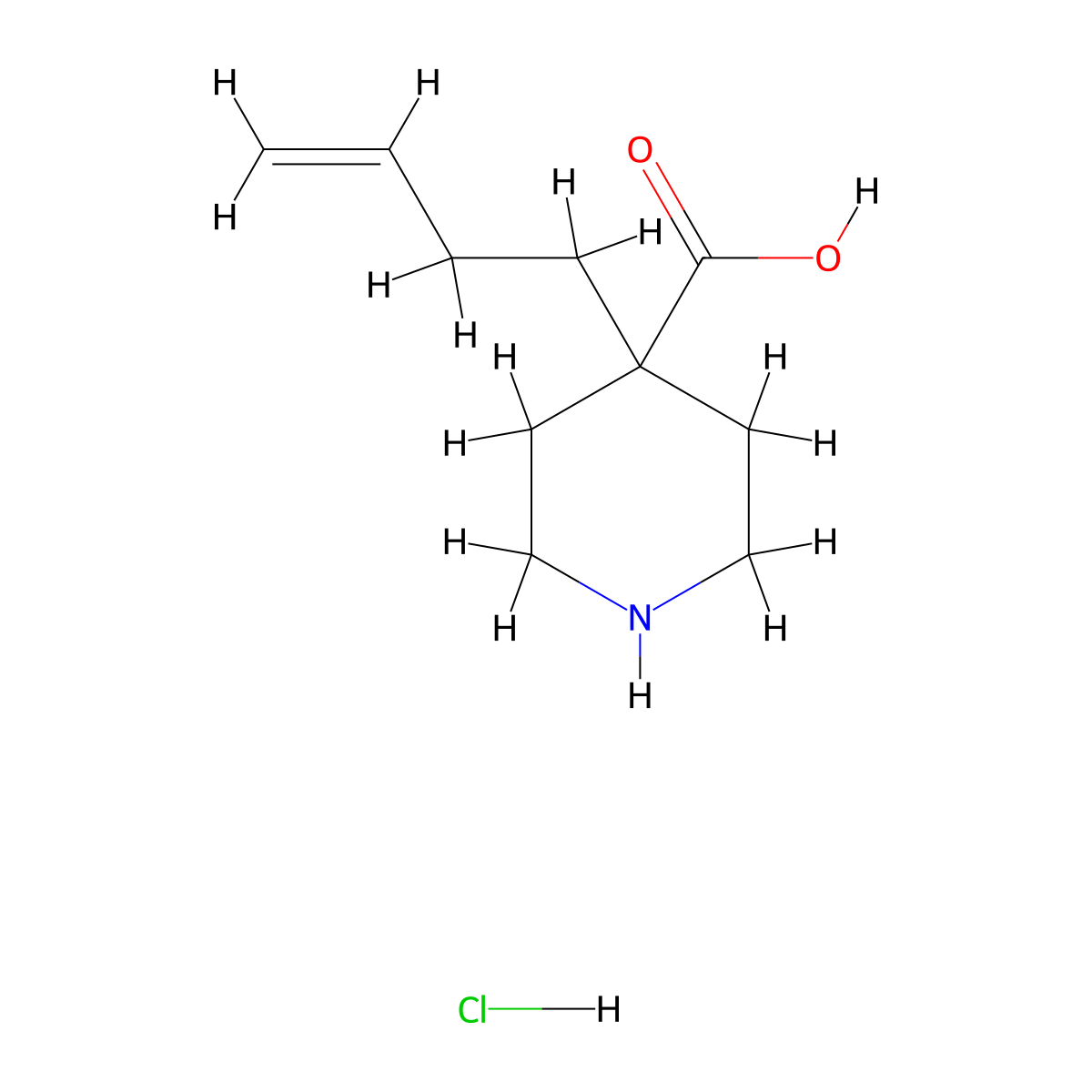 4-(But-3-en-1-yl)piperidine-4-carboxylic acid hydrochloride molecular structure, CAS 2241139-07-9