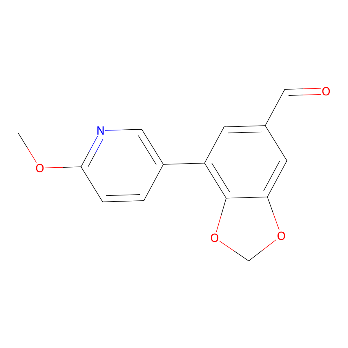 7-(6-Methoxypyridin-3-yl)-1,3-dioxaindane-5-carbaldehyde molecular structure, CAS 2241139-21-7