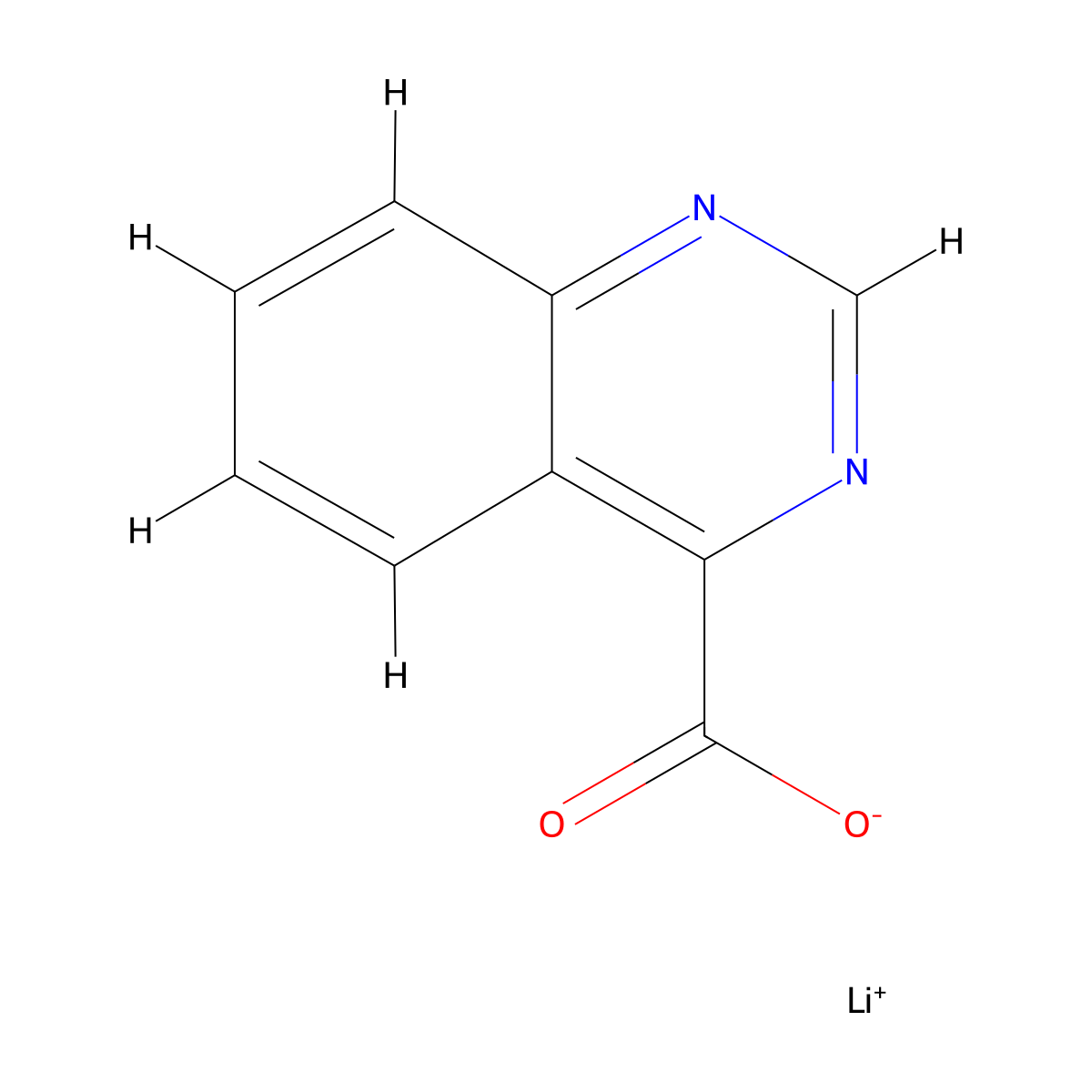 Lithium(1+) quinazoline-4-carboxylate molecular structure, CAS 2241139-50-2