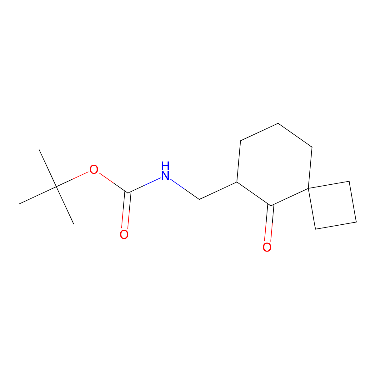 tert-butyl N-({5-oxospiro[3.5]nonan-6-yl}methyl)carbamate molecular structure, CAS 2241139-53-5