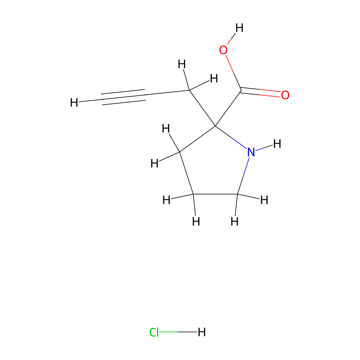 2-(Prop-2-yn-1-yl)pyrrolidine-2-carboxylic acid hydrochloride molecular structure, CAS 2241139-61-5