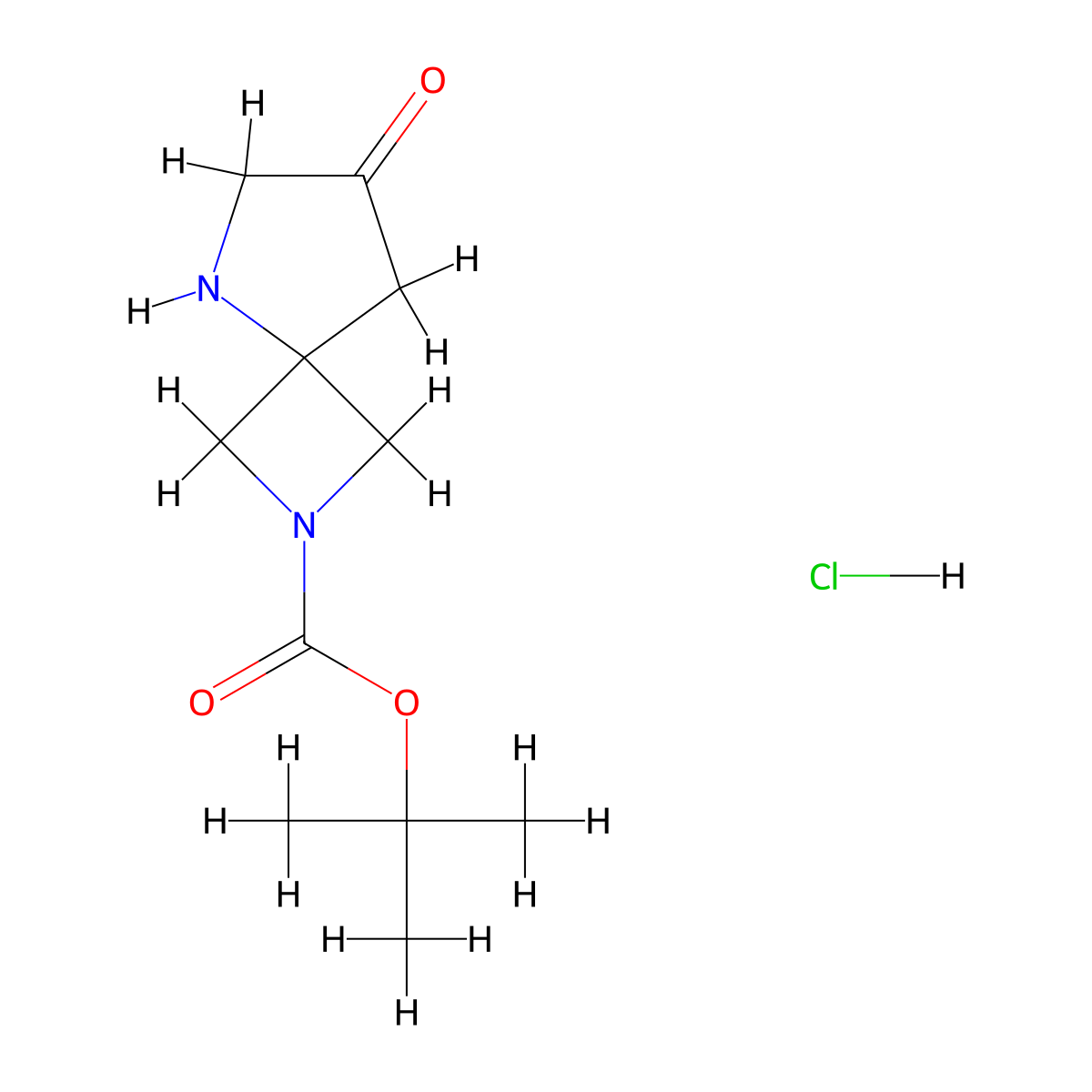 Tert-butyl 7-oxo-2,5-diazaspiro[3.4]octane-2-carboxylate hydrochloride molecular structure, CAS 2241139-63-7