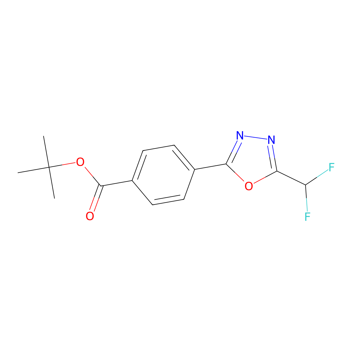Tert-butyl 4-[5-(difluoromethyl)-1,3,4-oxadiazol-2-yl]benzoate molecular structure, CAS 2241139-66-0