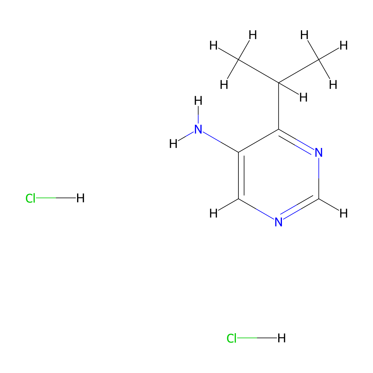 4-(Propan-2-yl)pyrimidin-5-amine dihydrochloride molecular structure, CAS 2241139-74-0