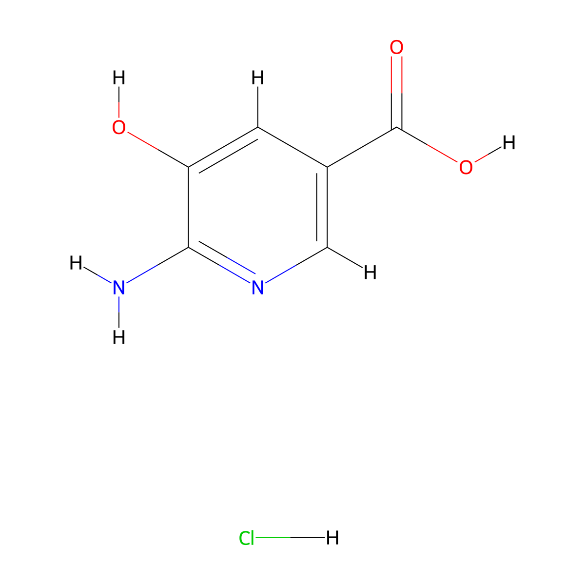 6-Amino-5-hydroxypyridine-3-carboxylic acid hydrochloride molecular structure, CAS 2241139-75-1