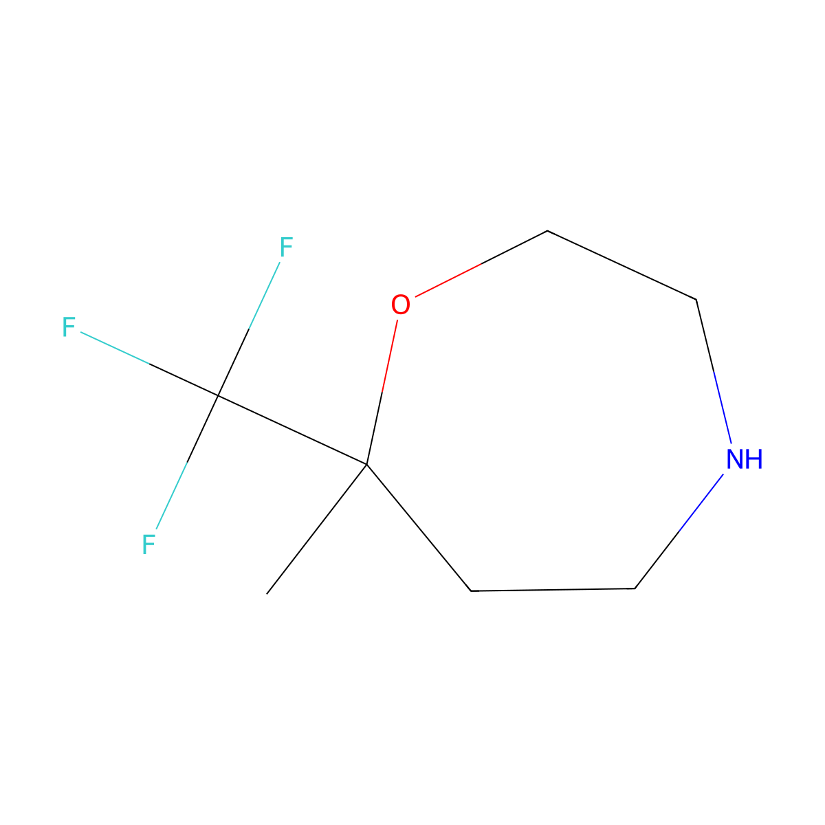 7-Methyl-7-(trifluoromethyl)-1,4-oxazepane molecular structure, CAS 2241139-78-4