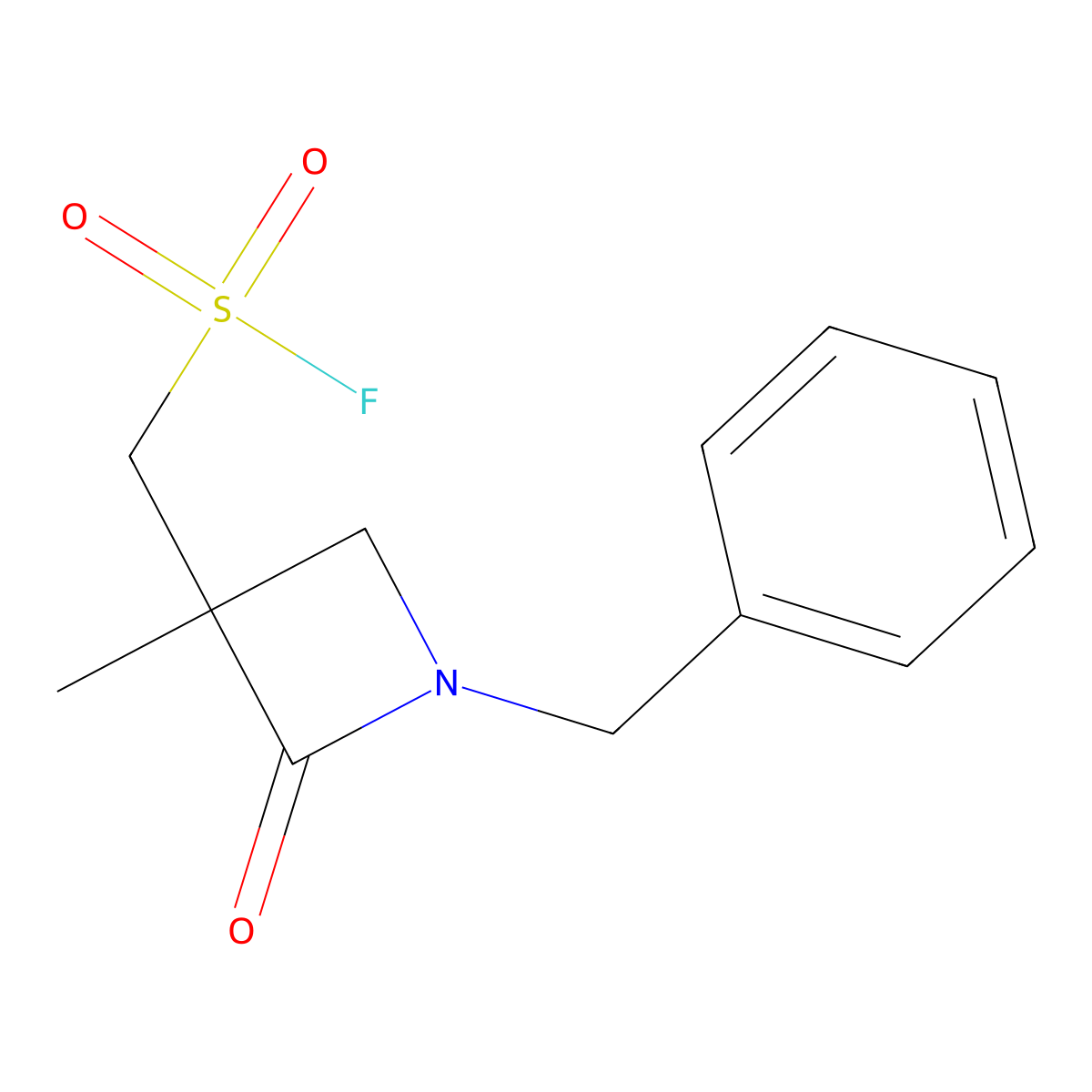 (1-Benzyl-3-methyl-2-oxoazetidin-3-yl)methanesulfonyl fluoride molecular structure, CAS 2241139-87-5