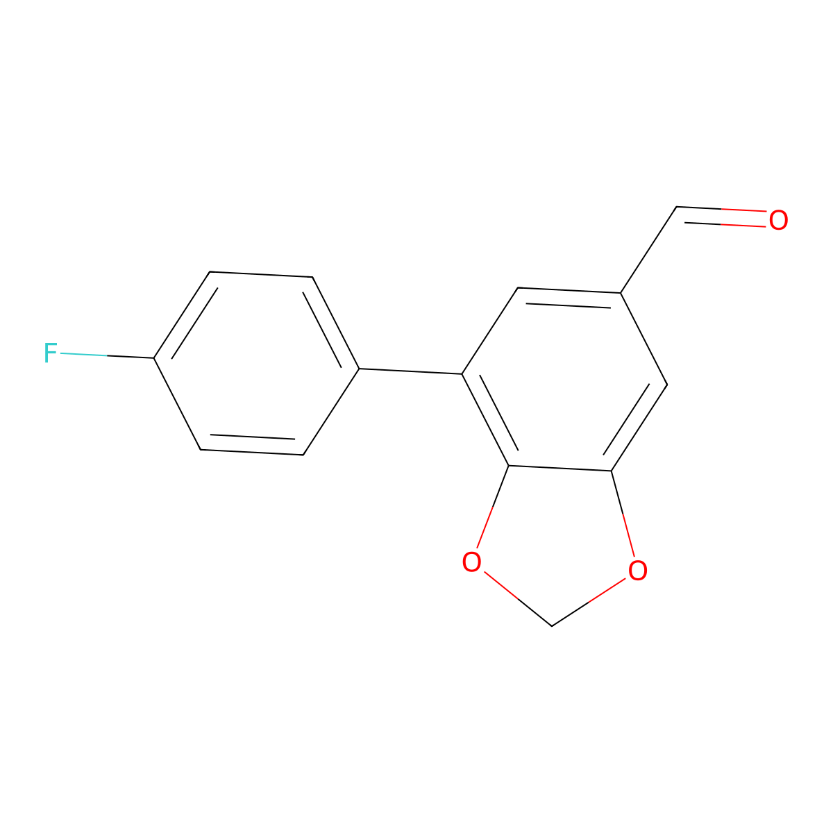7-(4-Fluorophenyl)-1,3-benzodioxole-5-carbaldehyde molecular structure, CAS 2241139-96-6