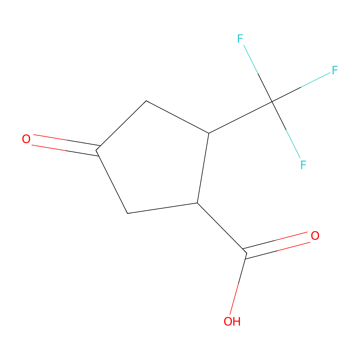 4-Oxo-2-(trifluoromethyl)cyclopentane-1-carboxylic acid molecular structure, CAS 2241140-04-3