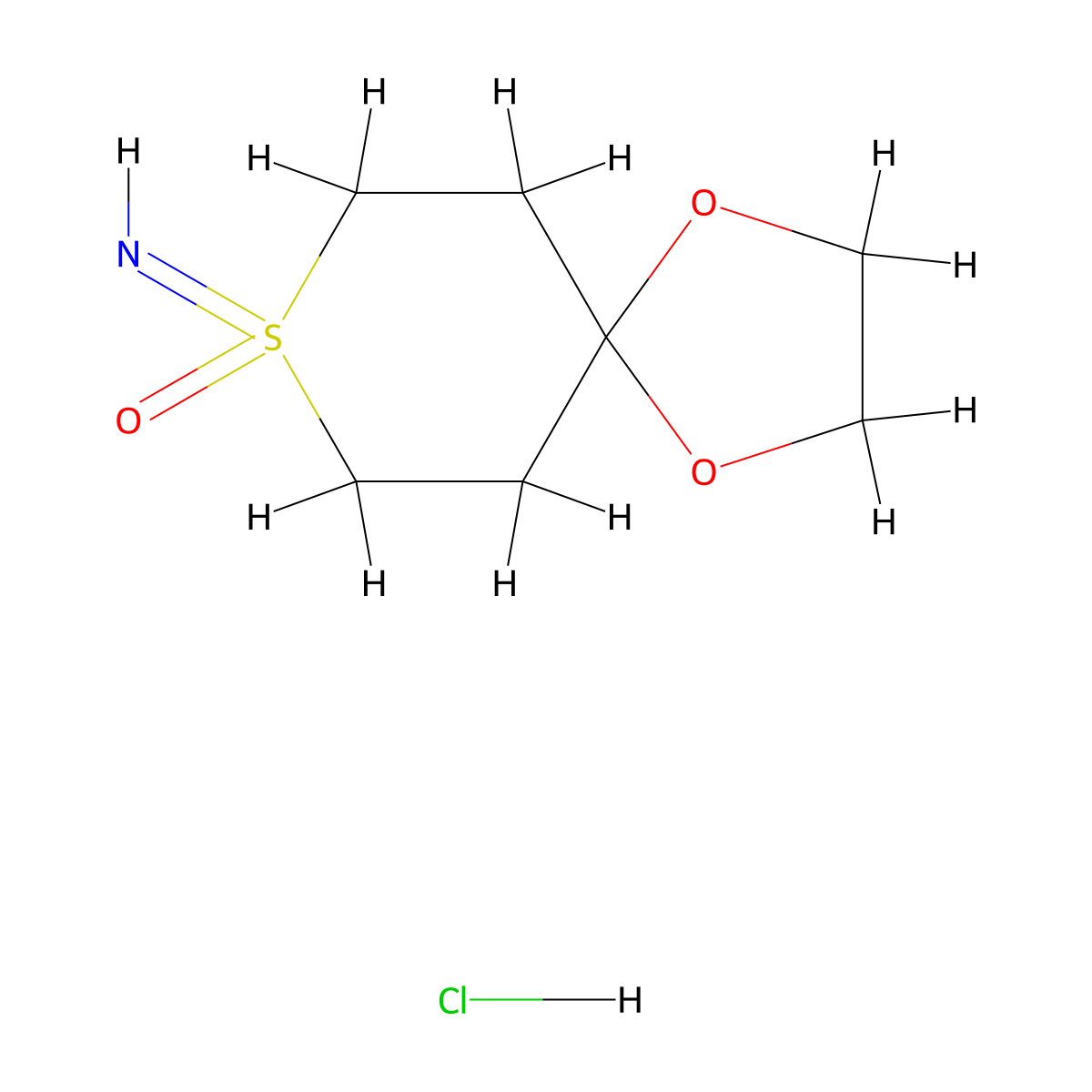 8-Imino-1,4-dioxa-8lambda6-thiaspiro[4.5]decan-8-one hydrochloride molecular structure, CAS 2241140-08-7