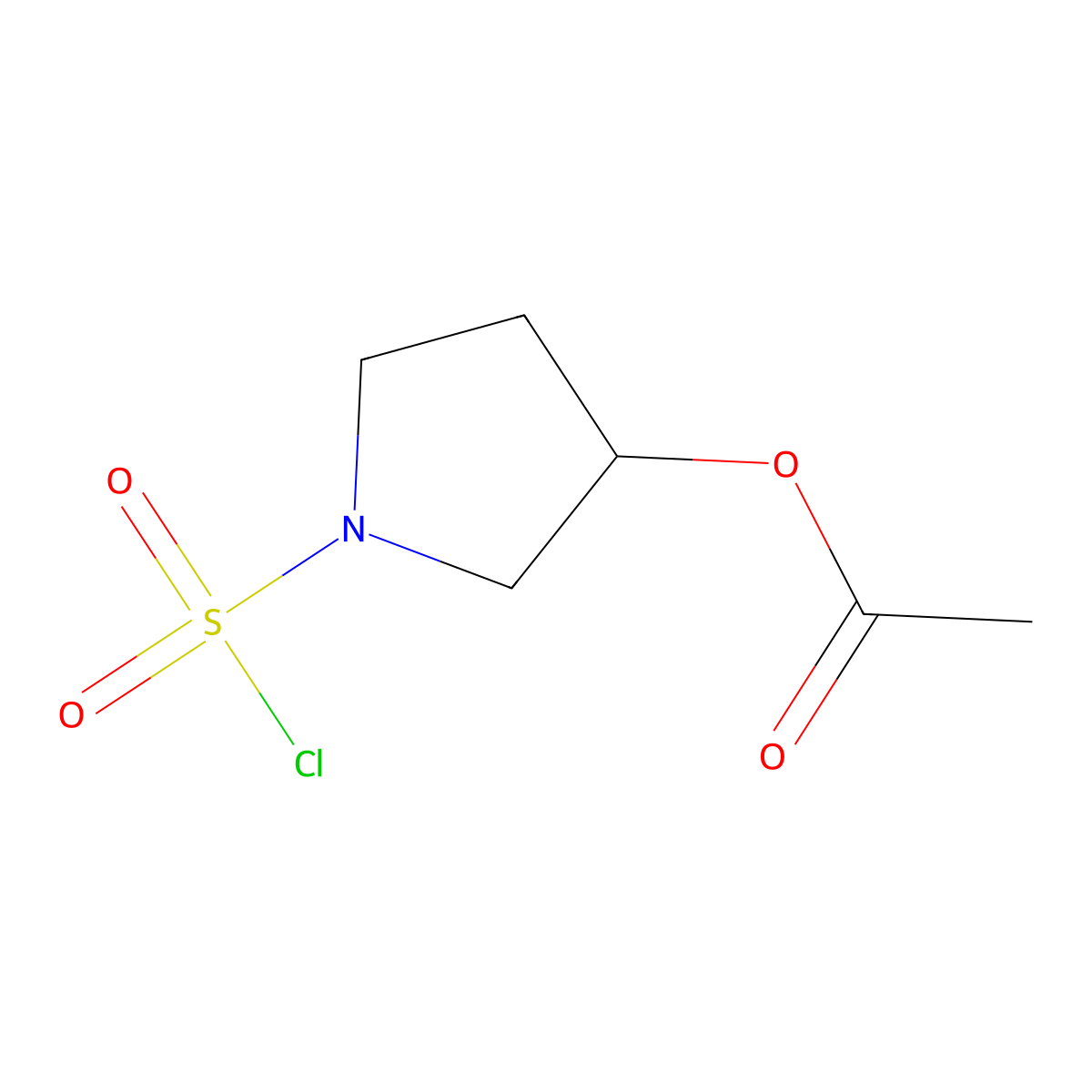 1-(Chlorosulfonyl)pyrrolidin-3-yl acetate molecular structure, CAS 2241140-26-9