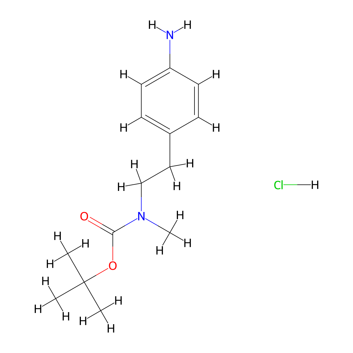 tert-butyl N-[2-(4-aminophenyl)ethyl]-N-methylcarbamate hydrochloride molecular structure, CAS 2241140-31-6