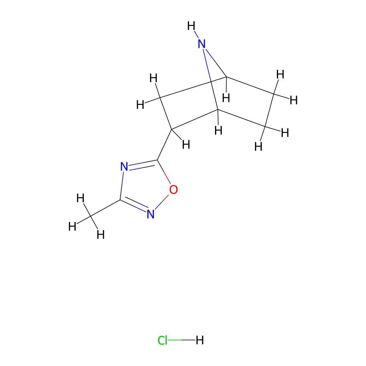 2-(3-Methyl-1,2,4-oxadiazol-5-yl)-7-azabicyclo(2.2.1)heptane hydrochloride molecular structure, CAS 2241140-36-1