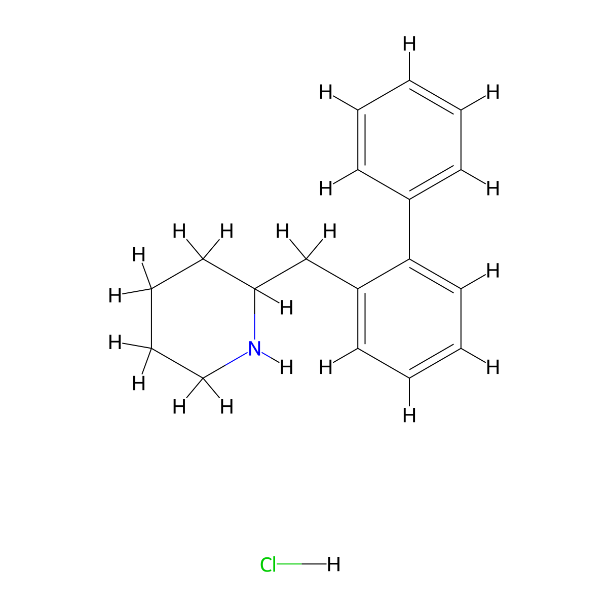 2-[(2-Phenylphenyl)methyl]piperidinehydrochloride molecular structure, CAS 2241140-56-5