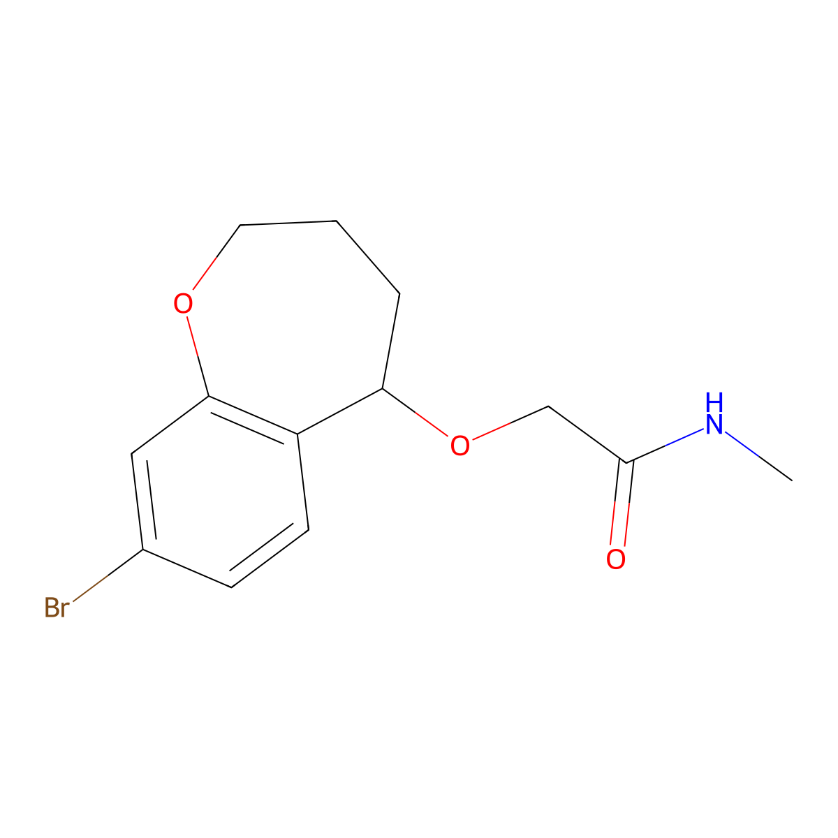 2-[(8-Bromo-2,3,4,5-tetrahydro-1-benzoxepin-5-yl)oxy]-N-methylacetamide molecular structure, CAS 2241140-61-2