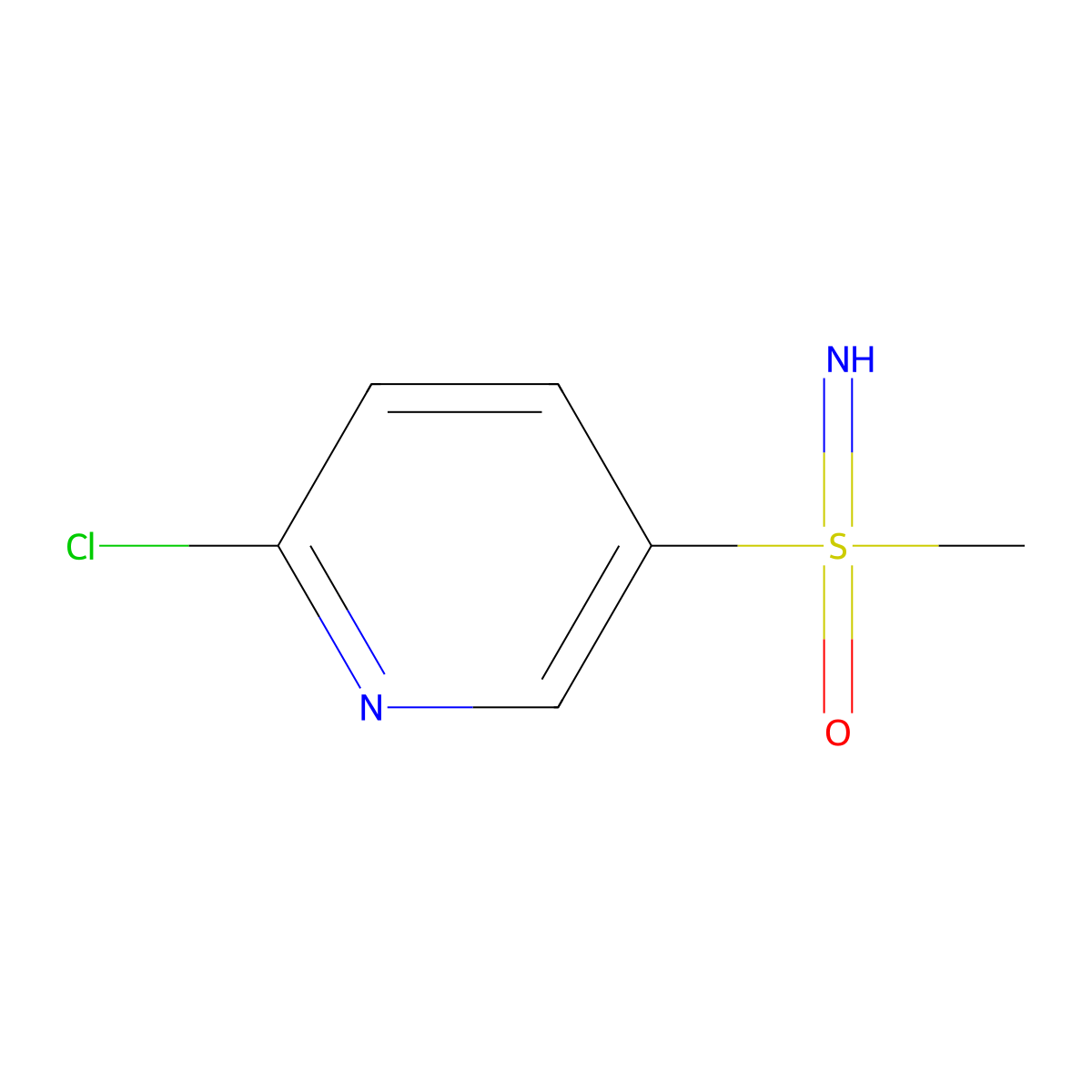 (6-Chloropyridin-3-yl)(imino)methyl-lambda6-sulfanone molecular structure, CAS 2241140-64-5