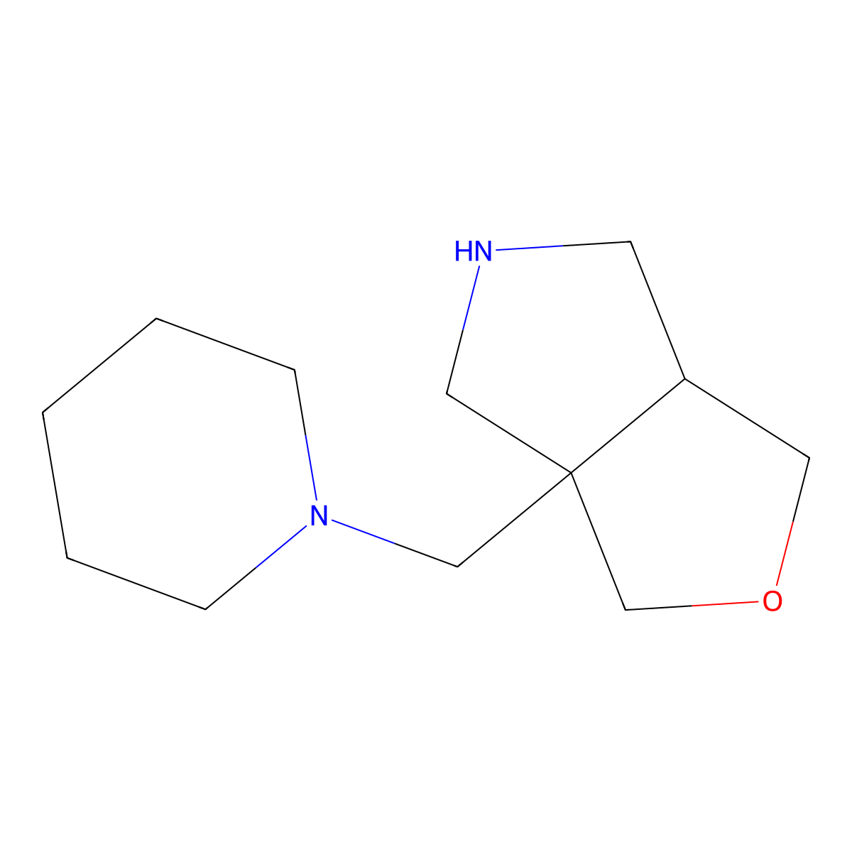 rac-1-{[(3aR,6aS)-hexahydro-1H-furo[3,4-c]pyrrol-3a-yl]methyl}piperidine molecular structure, CAS 2241140-66-7
