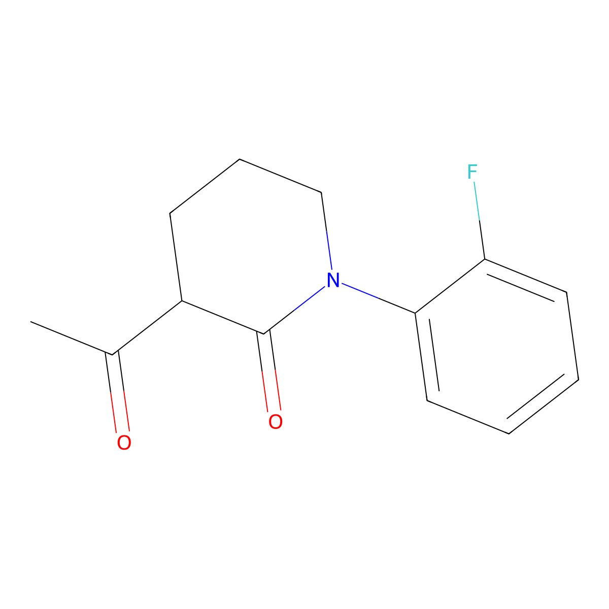3-Acetyl-1-(2-fluorophenyl)piperidin-2-one molecular structure, CAS 2241140-75-8