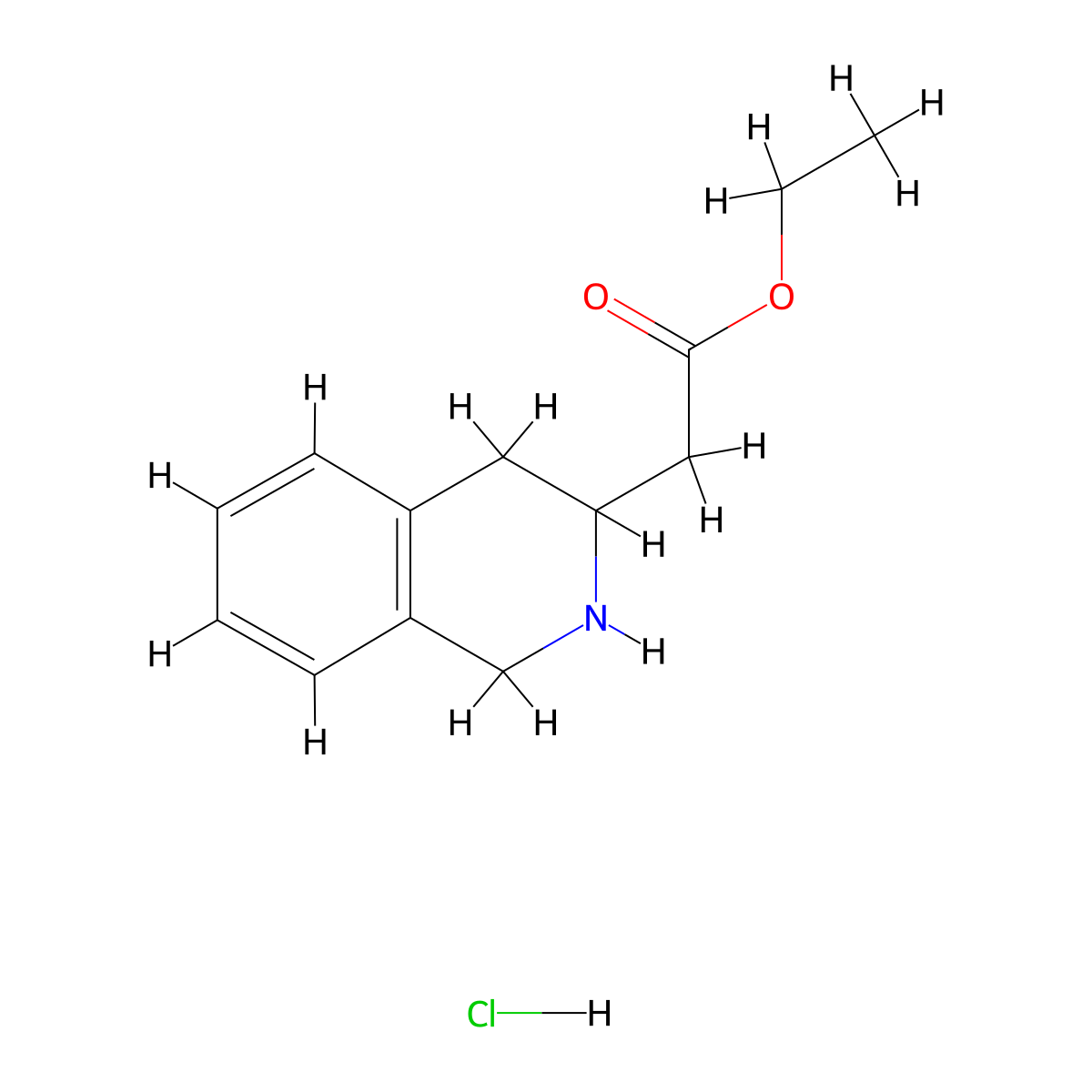 Ethyl 2-(1,2,3,4-tetrahydroisoquinolin-3-yl)acetate hydrochloride molecular structure, CAS 2241140-76-9