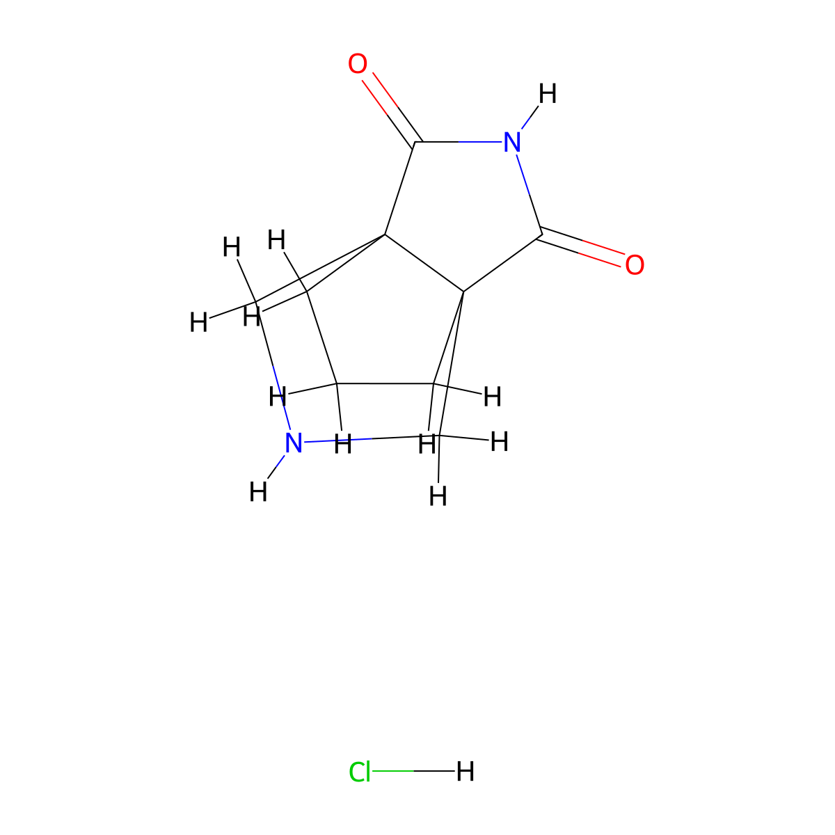 3,7-Diazatricyclo(3.3.3.0,1,5)undecane-2,4-dione hydrochloride molecular structure, CAS 2241140-78-1