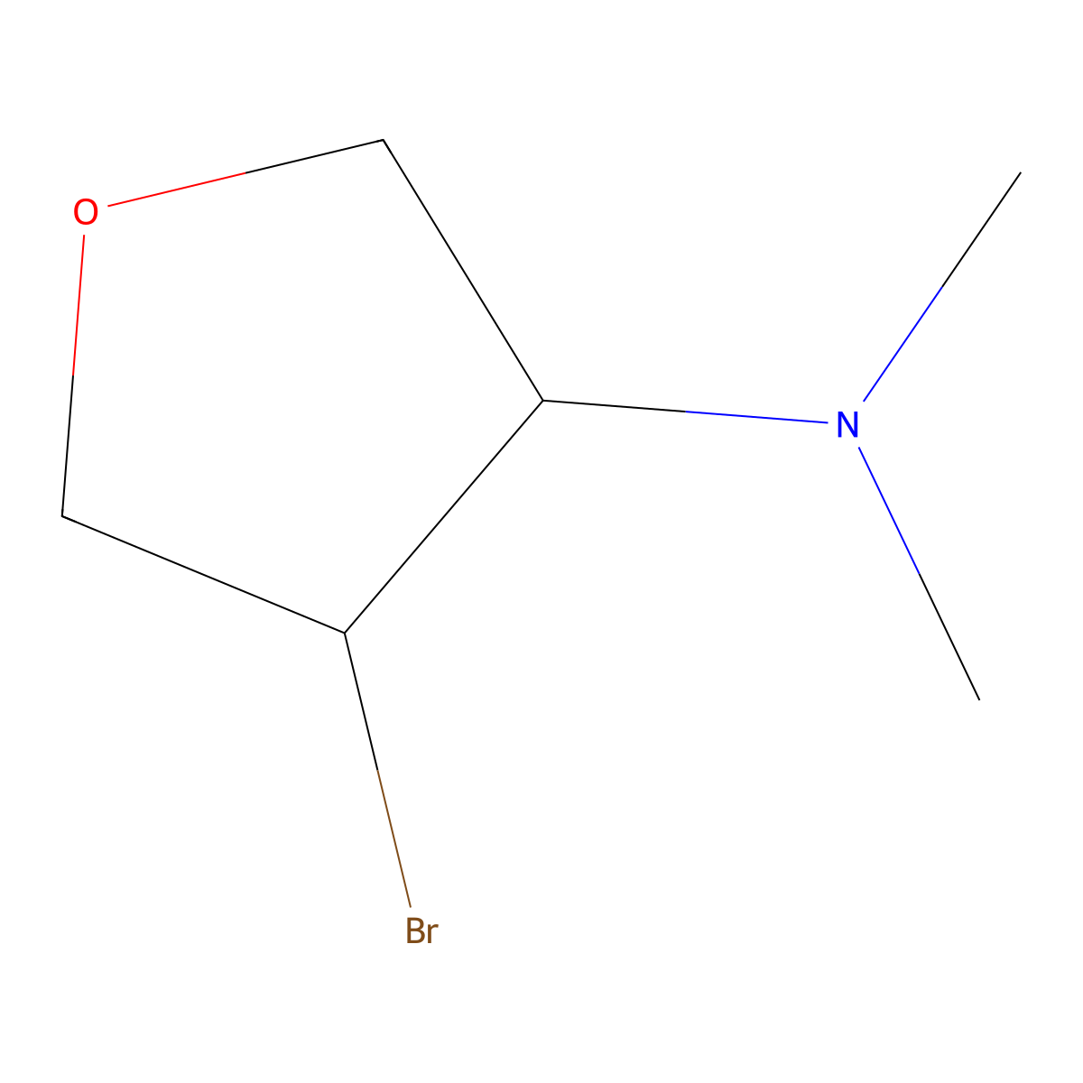 rac-(3R,4S)-4-bromo-N,N-dimethyloxolan-3-amine molecular structure, CAS 2241140-80-5