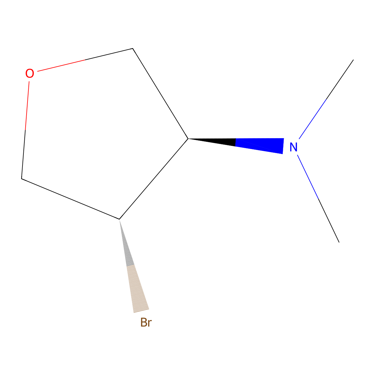 rac-(3R,4S)-4-bromo-N,N-dimethyloxolan-3-amine molecular structure, CAS 2241140-80-5
