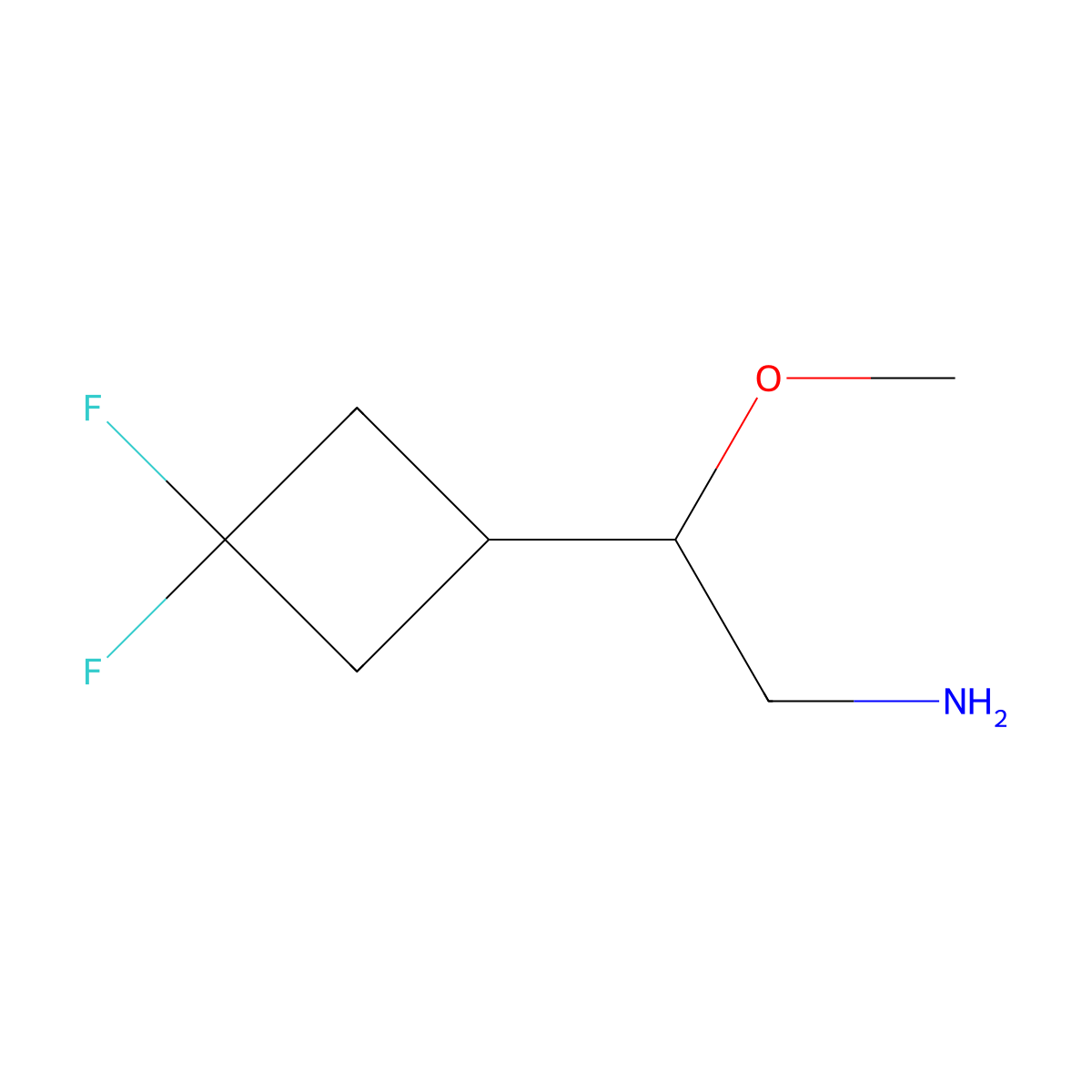 2-(3,3-Difluorocyclobutyl)-2-methoxyethan-1-amine molecular structure, CAS 2241140-82-7
